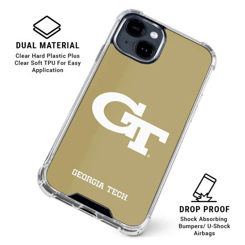 Georgia Institute of Technology Gold GT iPhone 15 Clear Case